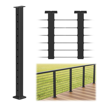 Cablura 42" Level Drilled Cable Railing Post
