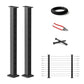 Cablura 36" Black Horizontal Surface Mount Cable Railing System DIY Kit (4ft, No Handrail)