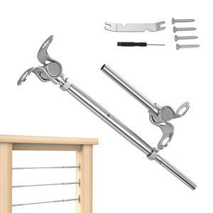 Cablura 1/8" Cable Railing Kit with Swage Toggle Turnbuckle, T316 Stainless Steel for Wood Posts
