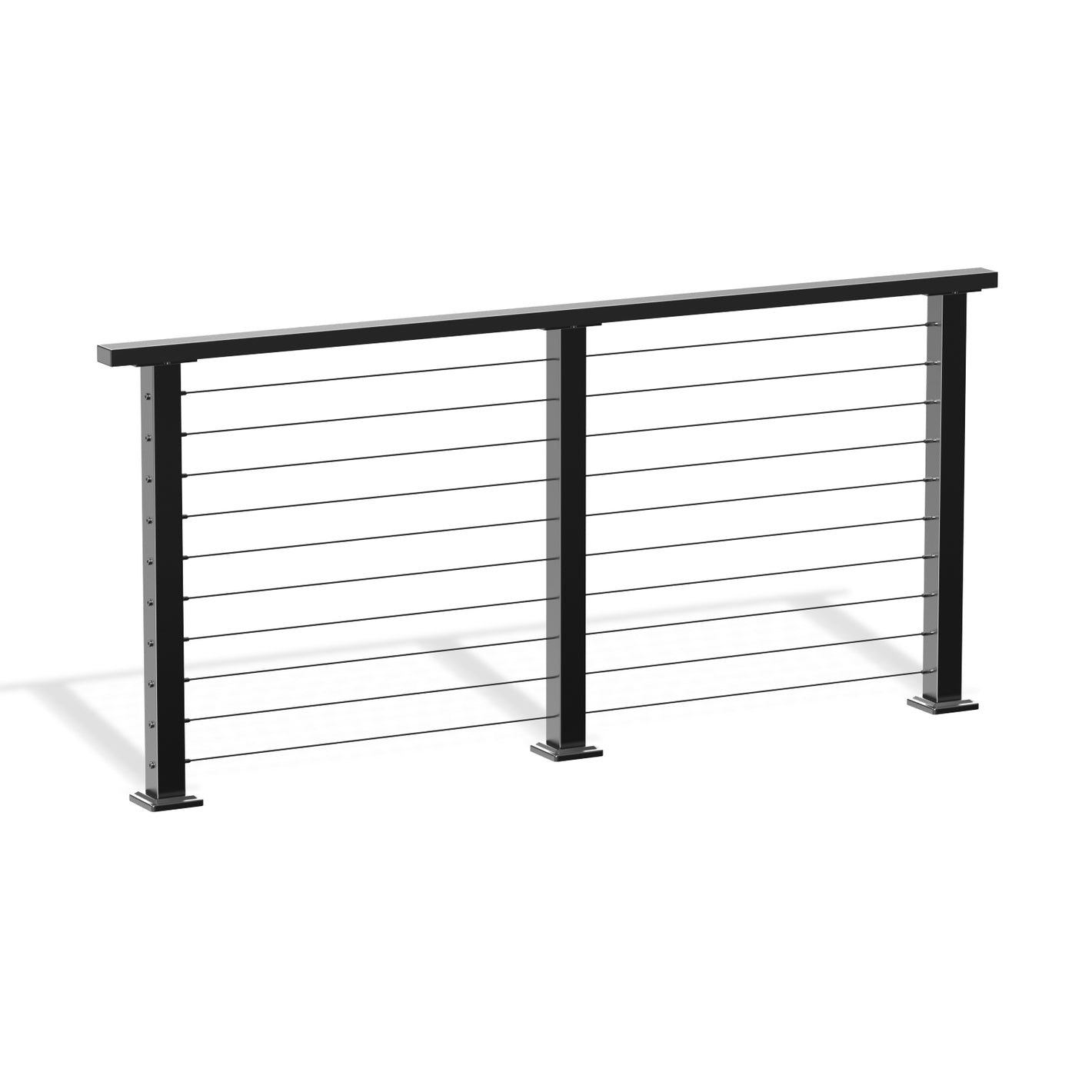 Cablura 36" Black Cable Railing Kit, 6.5ft Level Surface Mount DIY Complete System