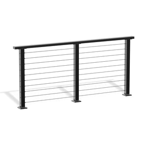 Cablura 36" Black Cable Railing Kit, 6.5ft Level Surface Mount DIY Complete System