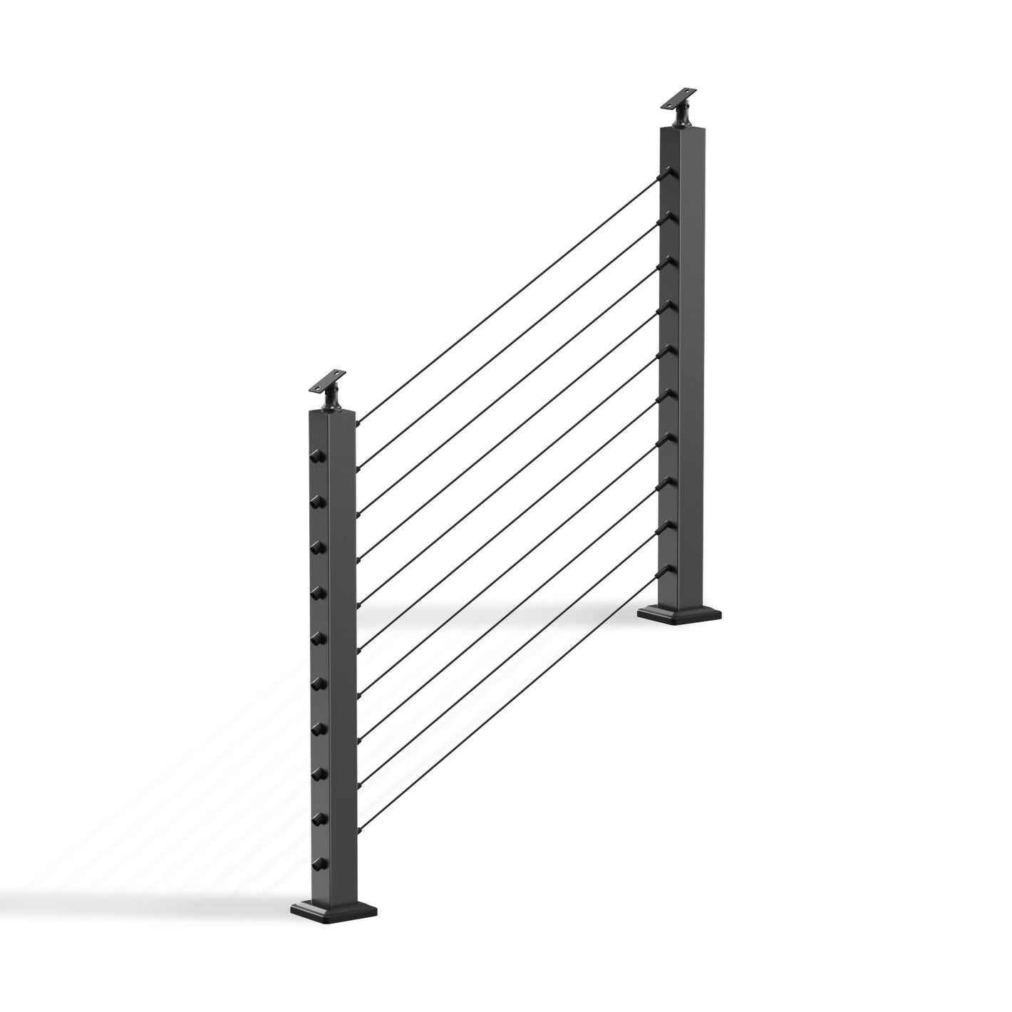 Cablura 36" Black Surface Mount Stair Cable Railing System DIY Kit (4ft, No Handrail)