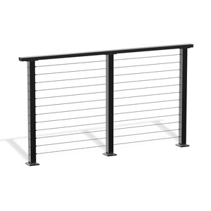 Cablura 42" Black Cable Railing Kit, 6.5ft Level Surface Mount DIY Complete System