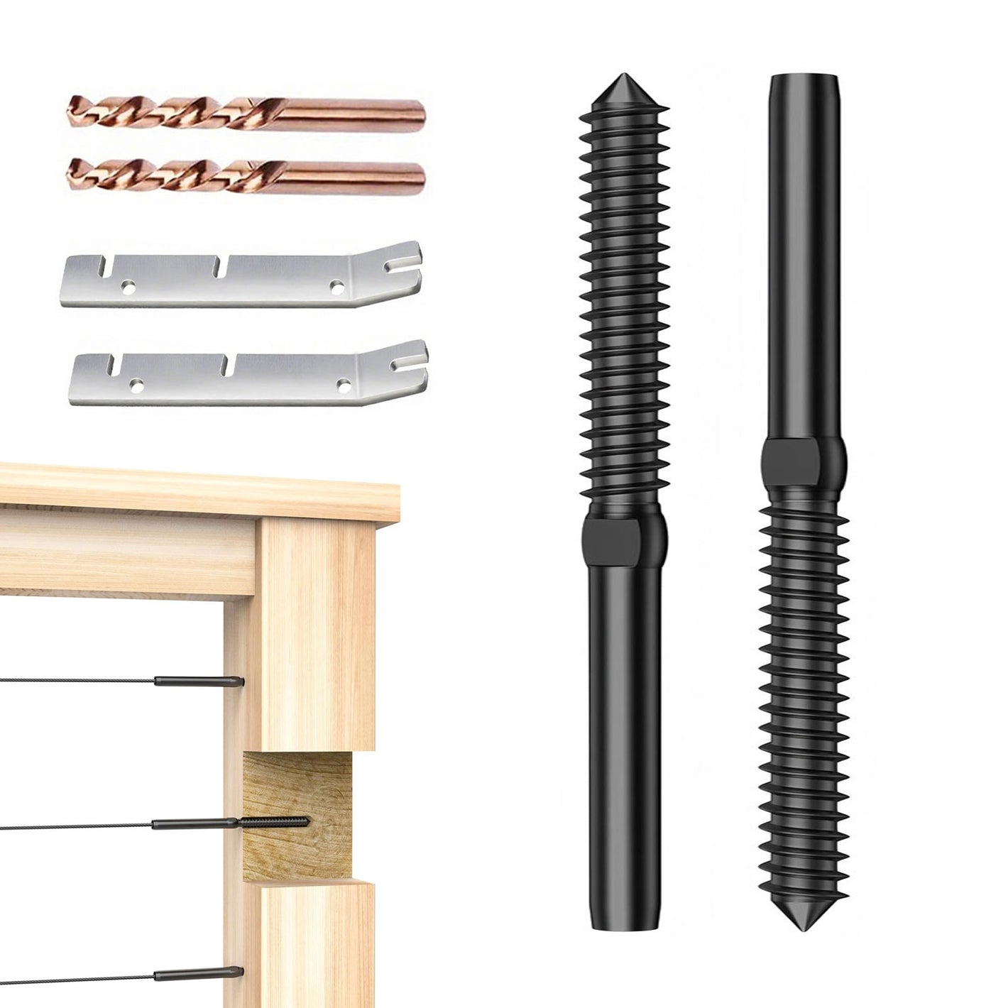 Cablura Black Swage Lag Screws for 1/8" Cable Railing