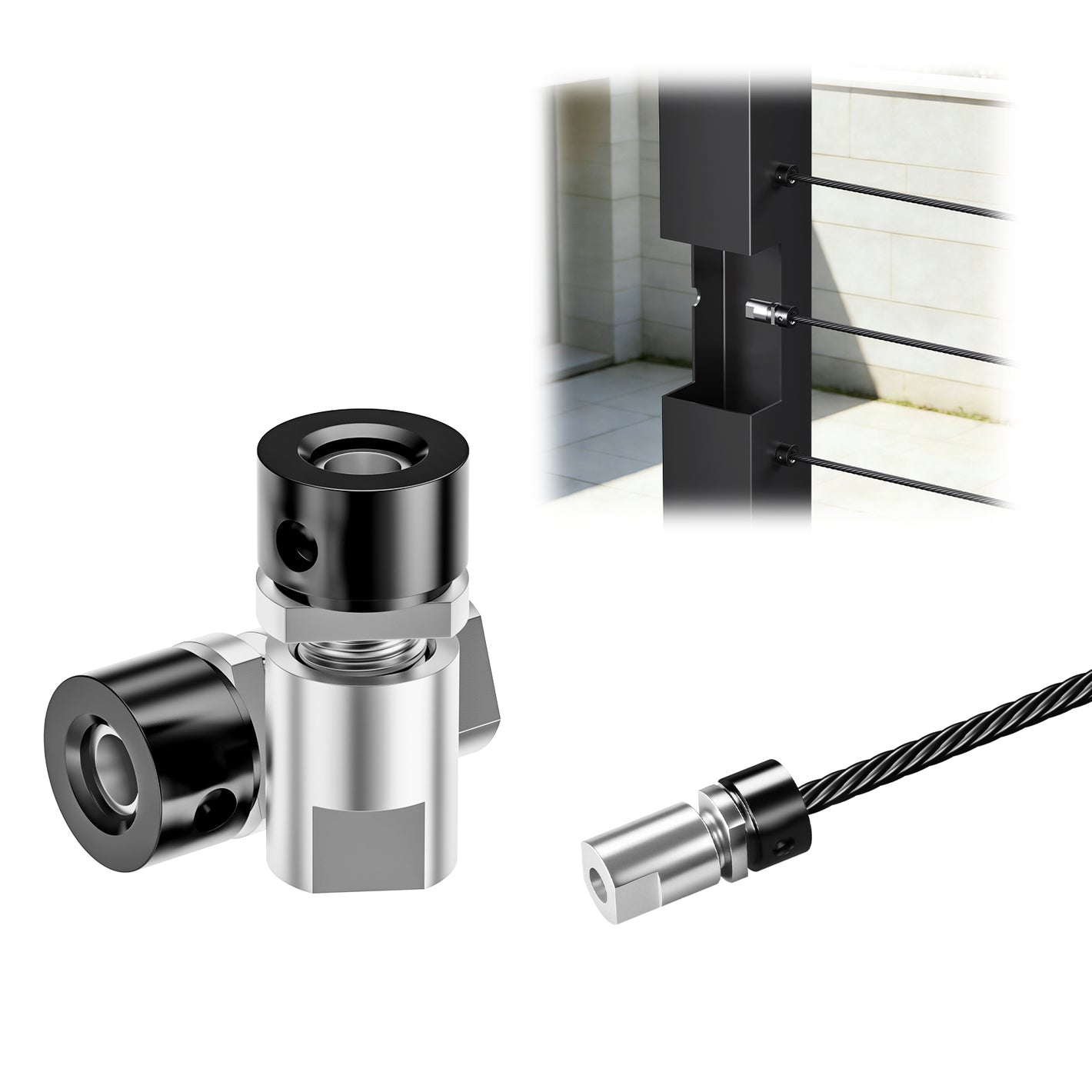 Cablura Black Swageless Cable Railing Anchor Terminal
