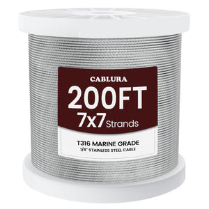 Cablura T316 1/8" Stainless Steel Wire Rope for Cable Railing