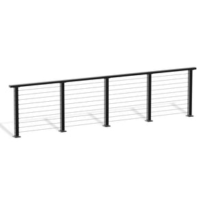 Cablura 36" Black Cable Railing Kit, 13ft Level Surface Mount DIY Complete System