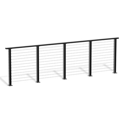 Cablura 42" Black Cable Railing Kit, 13ft Level Surface Mount DIY Complete System