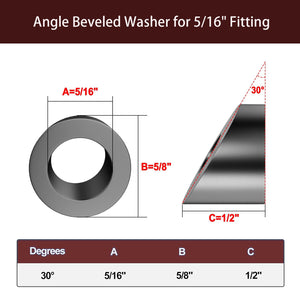 Cablura 5/16" ID Black 30° Angle Beveled Washers