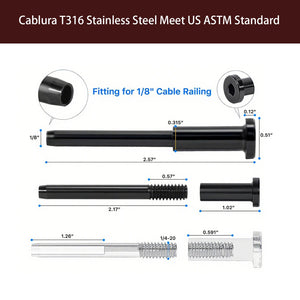 Cablura Black Invisible Cable Railing Kit