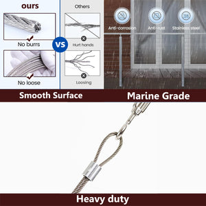 Cablura T316 1/8" Stainless Steel Wire Rope for Cable Railing