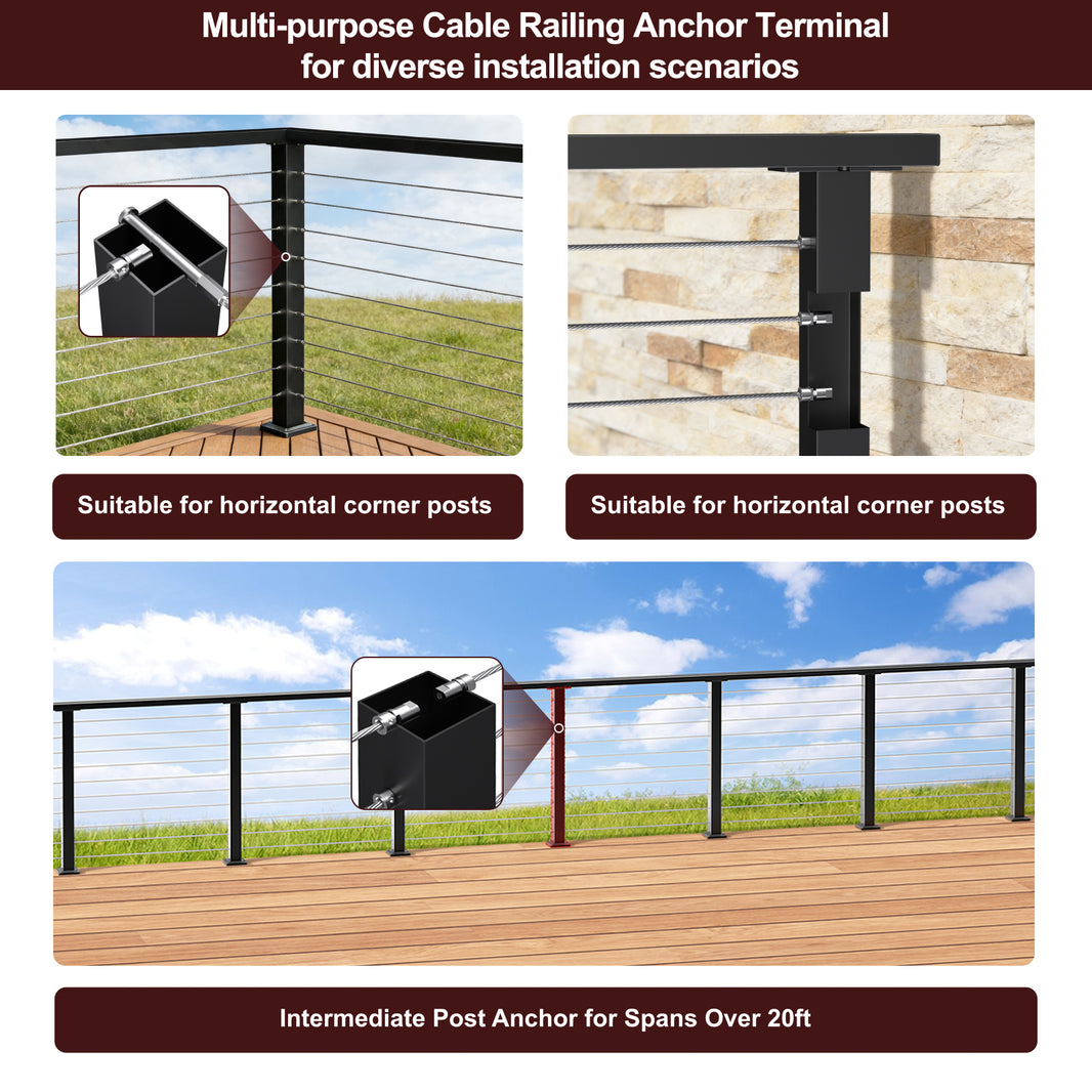 Cablura Cable Railing Hardware| Durable Stainless Steel & Black ...