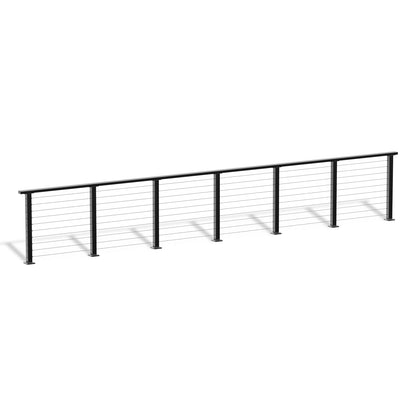 Cablura 36" Black Cable Railing Kit, 19.5ft Level Surface Mount DIY Complete System