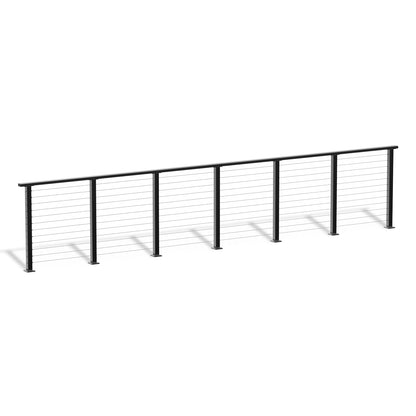Cablura 42" Black Cable Railing Kit, 19.5ft Level Surface Mount DIY Complete System