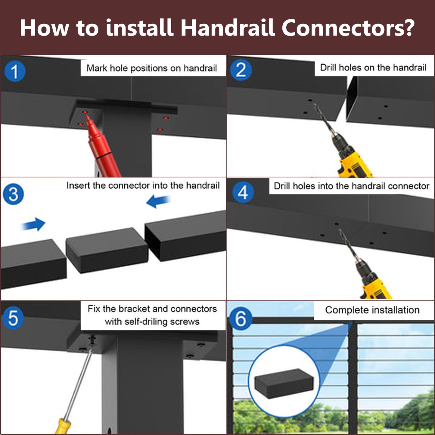 Cablura Extension Connectors for Handrails