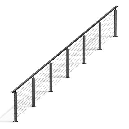 Cablura 36" Black Cable Railing Kit, 19.5ft Stair Surface Mount DIY Complete System