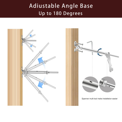 Cablura 1/8" Cable Railing Kit with Swage Toggle Turnbuckle, T316 Stainless Steel for Wood Posts