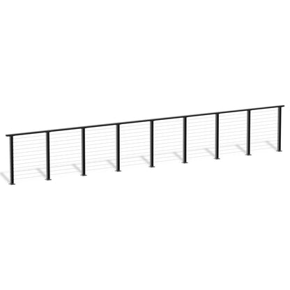 Cablura 42" Black Cable Railing Kit, 26ft Level Surface Mount DIY Complete System