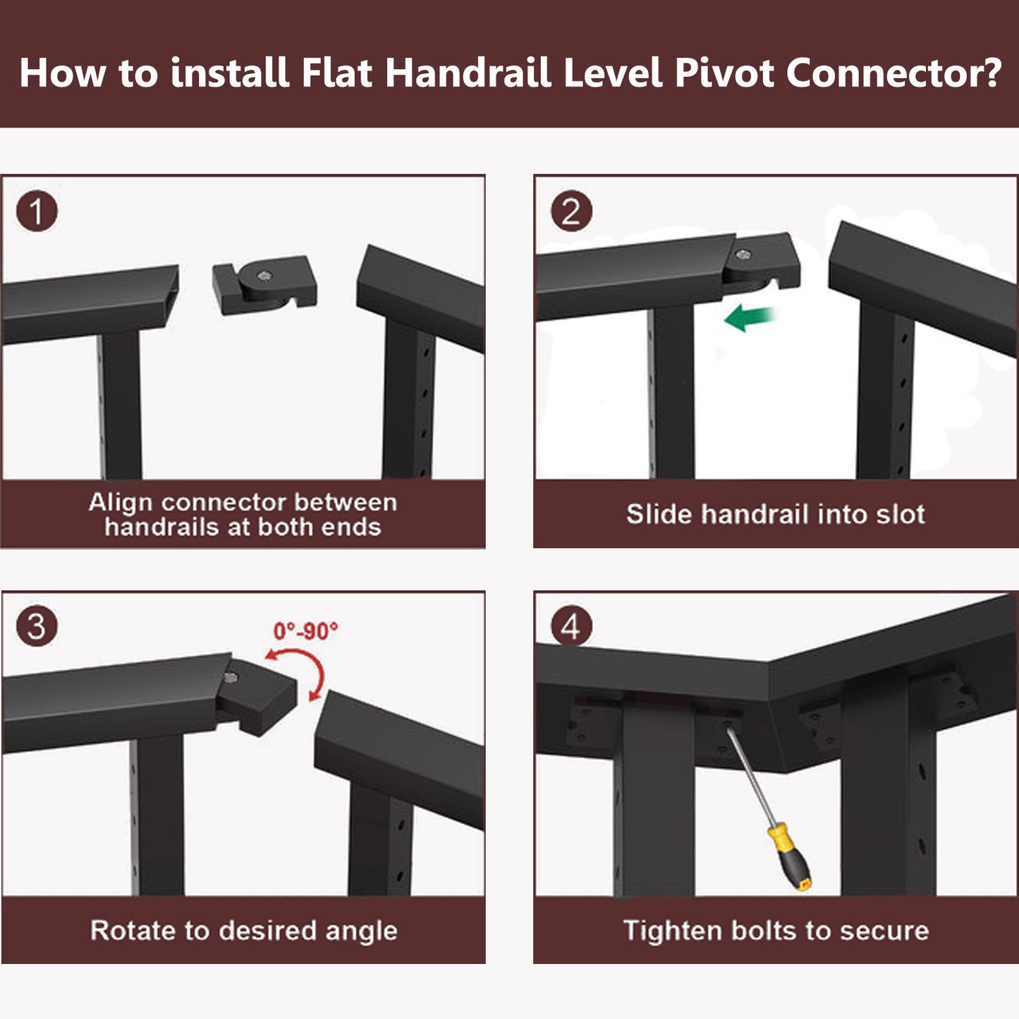 Cablura Level Pivot Connectors for Handrails