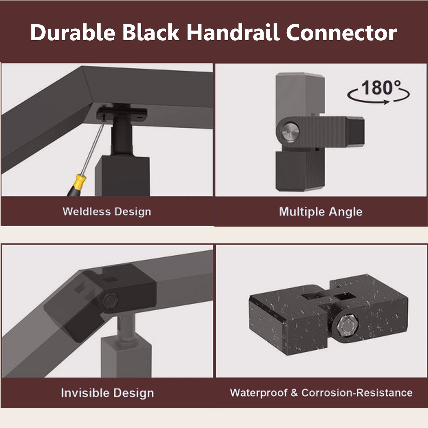 Cablura Vertical Pivot Connectors for Handrails