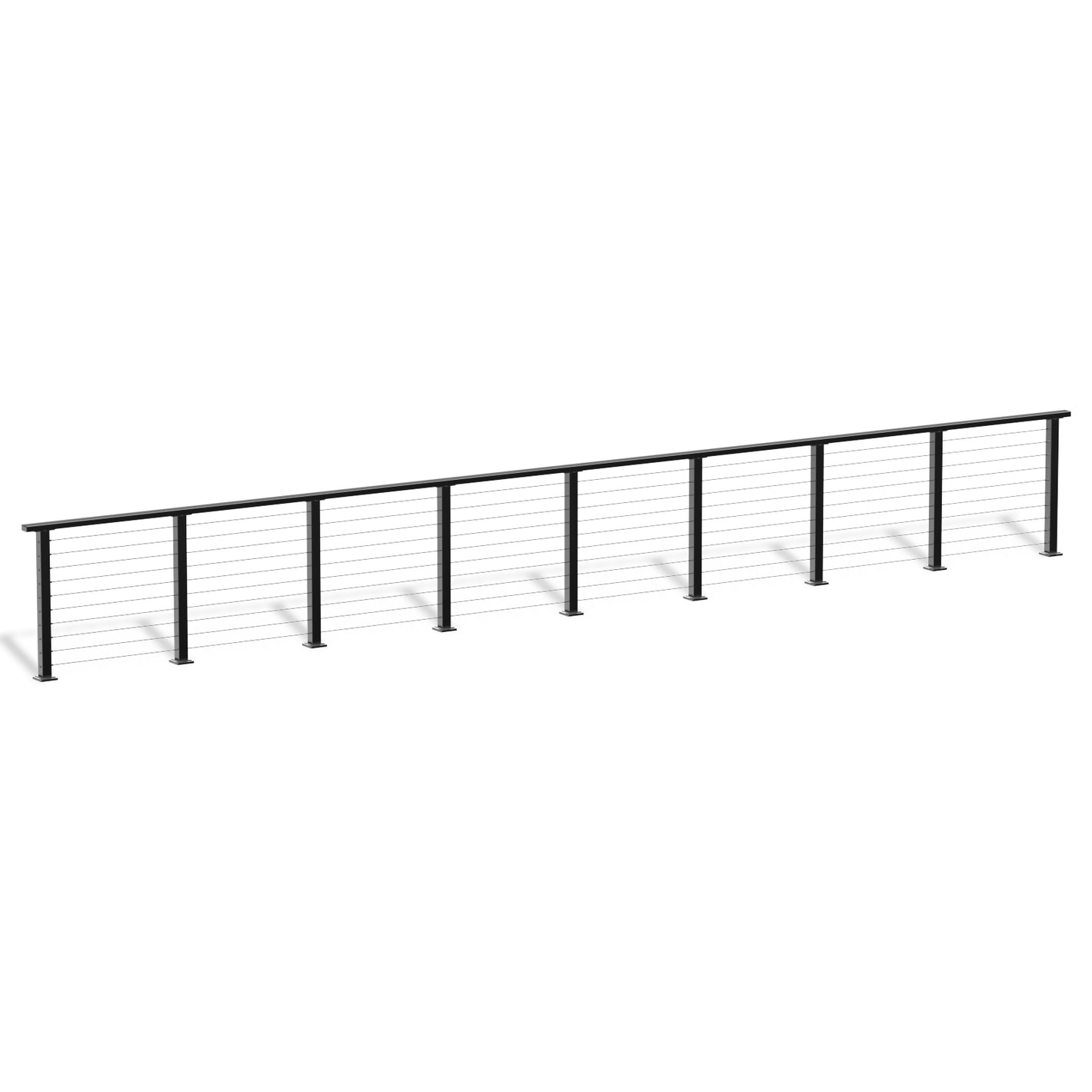 Cablura 36" Black Cable Railing Kit, 26ft Level Surface Mount DIY Complete System