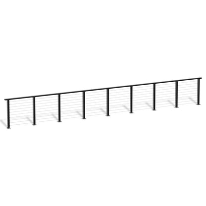 Cablura 36" Black Cable Railing Kit, 26ft Level Surface Mount DIY Complete System