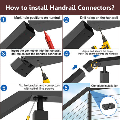 Cablura Vertical Pivot Connectors for Handrails