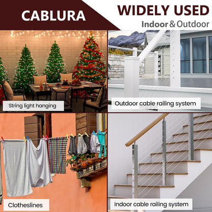 Cablura T316 1/8" Stainless Steel Wire Rope for Cable Railing