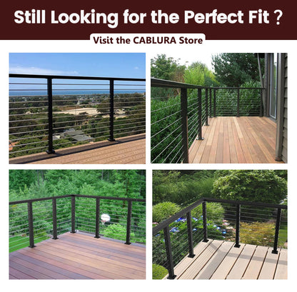 Cablura 6.6FT Stainless Steel Black Cable Railing Handrails