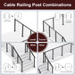 Cablura 42" Adjustable 25-35 Angle Cable Railing Post