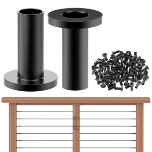 Cablura T316 Black Stainless Steel Protector Sleeves for 1/8" Wire Rope Cable Railing