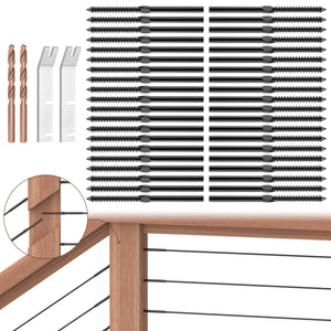 Cablura Black Swage Lag Screws for 1/8" Cable Railing