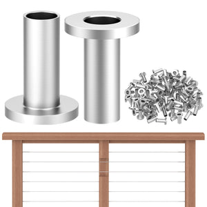 Cablura T316 Stainless Steel Protector Sleeves for 1/8" Wire Rope Cable Railing