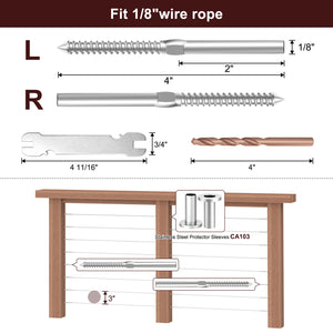 Cablura Swage Lag Screws for 1/8" Cable Railing