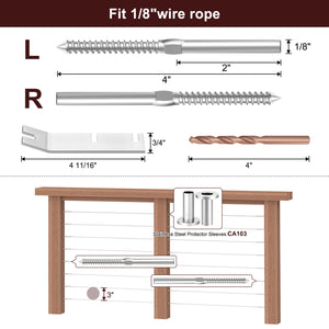 Cablura Swage Lag Screws for 1/8" Cable Railing
