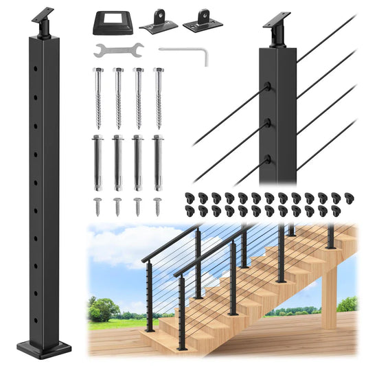 Cablura 36" Adjustable 25-35 Angle Cable Railing Post