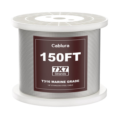 Cablura T316 1/8" Stainless Steel Wire Rope for Cable Railing